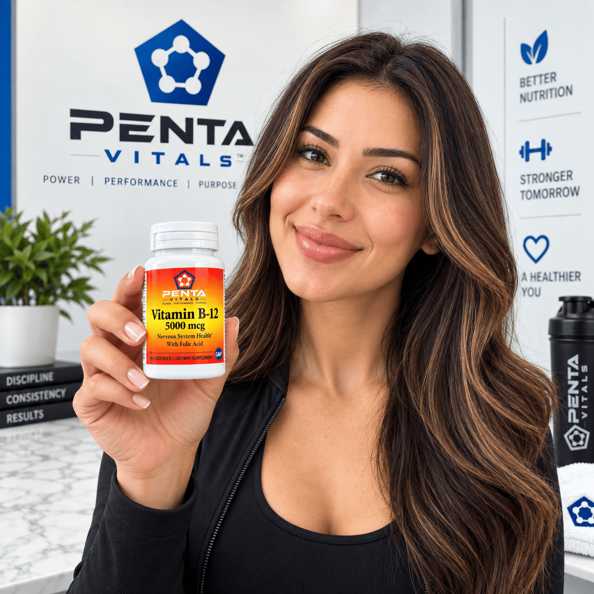 Penta Vitals Vitamin B-12 5000 mcg with Folic Acid – 60 Lozenges - Mann Nutrition