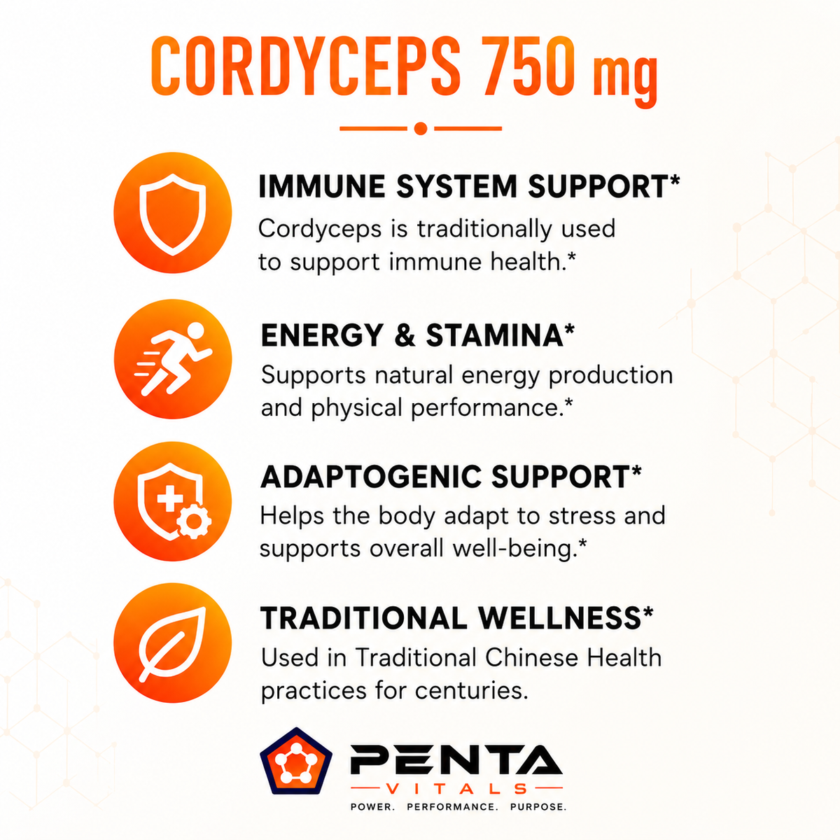 Cordyceps 750mg – Immune Support & Energy Adaptogen