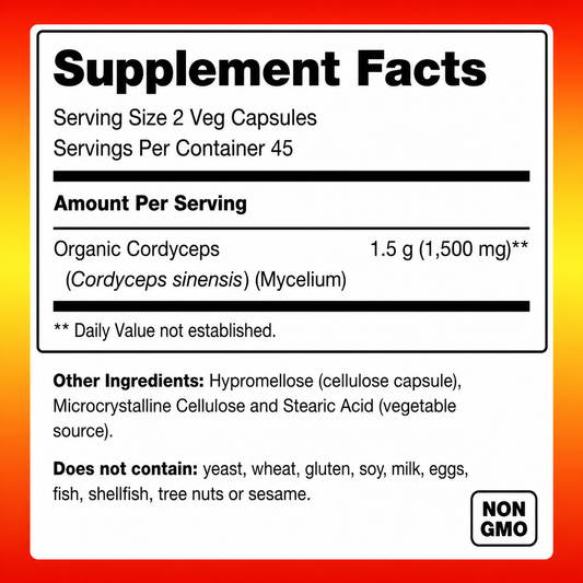 Cordyceps 750mg – Immune Support & Energy Adaptogen