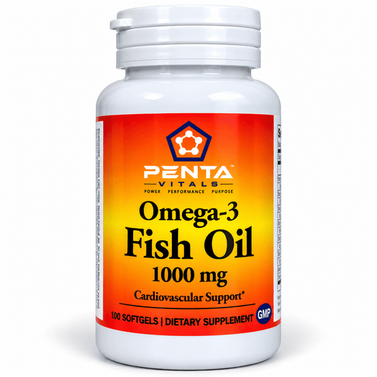 Penta Vitals Omega-3 Fish Oil 1000mg – EPA & DHA | 100 Softgels - Mann Nutrition